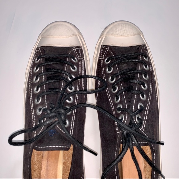 JACK PURCELL Canvas Converse Size 8.5 Black Mens - Picture 3 of 9